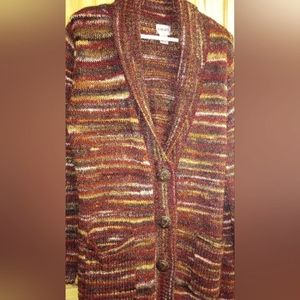 Chicos Sweater Shall Cardigan Rust, Olive, Burgundy